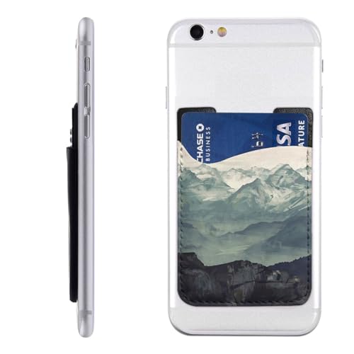 Forest Mountain Fog Phone Credit Card Holders Sleeve Adhesive Wallet Compatible with Most Back of Phones - color: Forest Mountain Fog