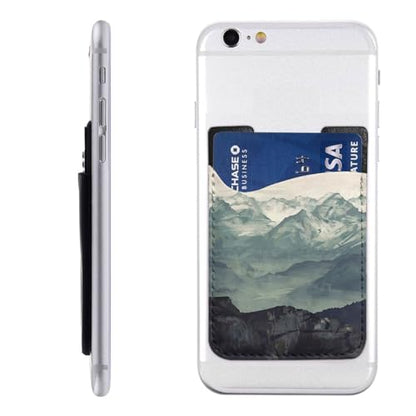 Forest Mountain Fog Phone Credit Card Holders Sleeve Adhesive Wallet Compatible with Most Back of Phones - color: Forest Mountain Fog