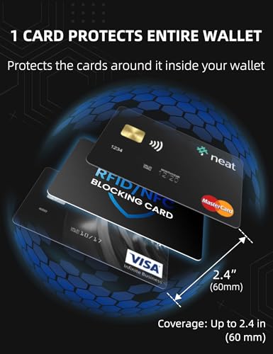 WHonor RFID Blocking Card 6 Pack, Anti-Theft Debit & Credit Card Protector | Contactless NFC Blocker, Slim Security Card, Wallet Shield & Purse Protection, Premium PVC, Waterproof & Scratch-Resistant