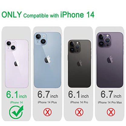 JJGoo Compatiable with iPhone 14 Case Clear, Transparent Shockproof Phone Case, Slim Anti-Scratch Hard PC Back Protective Cover Bumper, Transparent Purple - color: Transparent Purple