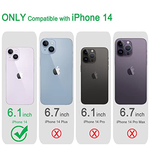 JJGoo Compatiable with iPhone 14 Case Clear, Transparent Shockproof Phone Case, Slim Anti-Scratch Hard PC Back Protective Cover Bumper, Transparent Blue - color: Transparent Blue