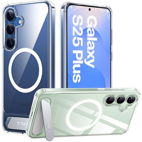 TORRAS Strong Magnetic & Seamless Stand for Samsung Galaxy S25 Plus Case, Fit for MagSafe, Mil-Grade Drop Protection, Kickstand for Samsung Galaxy S25 Plus Case, Anti-Yellowing Diamond Clear - color: Clear, size: Galaxy S25 Plus