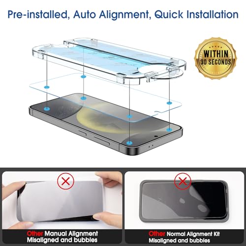 amFilm OneTouch for Samsung Galaxy S24 Screen Protector 6.2" Tempered Glass - size: S24-6.2"