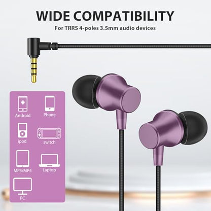 ASKUBSKU Wired Earbuds for School Chromebook Laptop PC, Purple - color: Purple