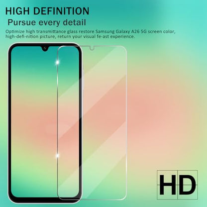 Galaxy A26 HD Clear Tempered Glass Screen Protector + Camera Lens Protectors, [2+2 Pack] [3D Glass] [Anti-Glare] [Bubble-Free] Screen Protector Glass For Samsung Galaxy A26 - size: Galaxy A26