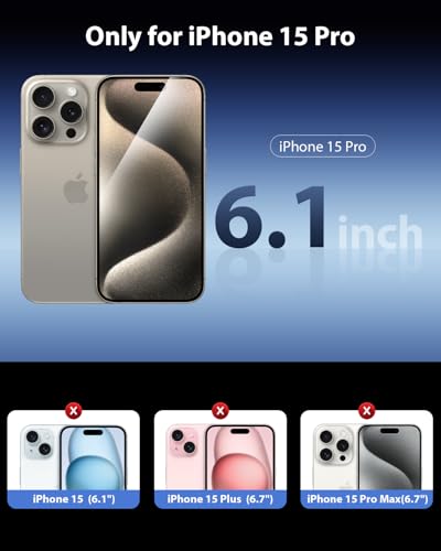 Mkeke Screen Protector for iPhone 15 Pro, 3 Pack 9H+ Tempered Glass | Military-Grade Drop Protection [Sensitive Touch] [Easy Installation Frame] [HD Clear] Bubble-Free for 6.1 inch - size: for iPhone 15 Pro 6.1"