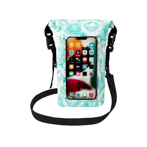 geckobrands Waterproof Phone Tote with 2L Dry Bag and Adjustable Strap – Protect Your Phone and Valuables While on The Go - color: Teal Mgv Toss