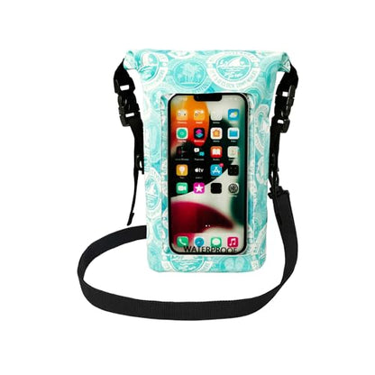 geckobrands Waterproof Phone Tote with 2L Dry Bag and Adjustable Strap – Protect Your Phone and Valuables While on The Go - color: Teal Mgv Toss
