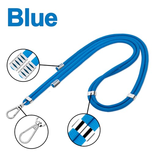 Cell Phone Lanyard, 2 Phone Crossbody Lanyard, 2 Wrist Phone Strap and 6 Connectors Compatible with Most Phones - color: Black Blue