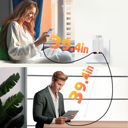 5-in-1 Retractable Apple Watch Charger, 35W Travel Wall Charger - color: Peal White