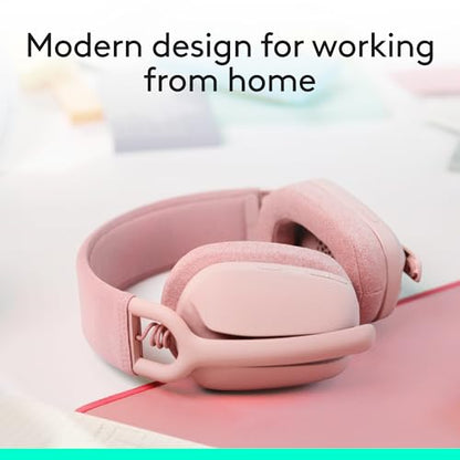 Logitech Zone Vibe 100 Lightweight Wireless Over Ear Headphones - Rose - color: Rose