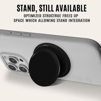 for MagSafe Phone Grip,Soft Silicone Magnetic Collapsible Cell Phone Finger Grip for iPhone 17/16/15/14/13,12 and Smartphones Tablets - Black - color: Black