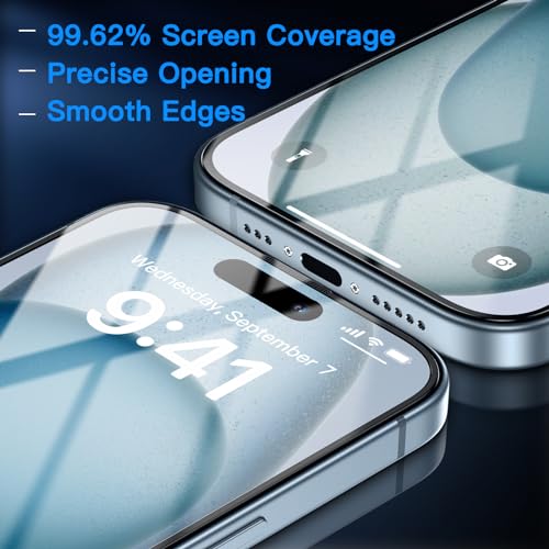 Uyiton Anti-Blue Light for iPhone 15 Screen Protector - size: iPhone 15 - 6.1 inch