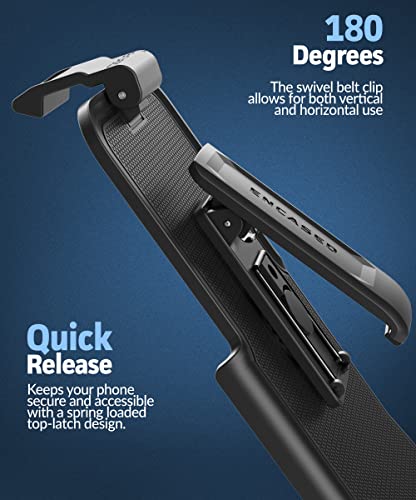 Encased Belt Case Designed for iPhone 14 Plus 6.7" with Phone Holster Clip (Black) - size: iPhone 14 Plus