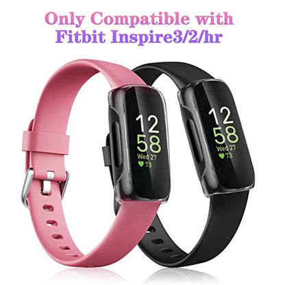 FINTIE 3 Pack Case Compatible with Fitbit Inspire 3 2 HR, Flexible Soft Full-Around watch Screen Protector TPU Case Cover Bumper Shell, Clear - color: Clear