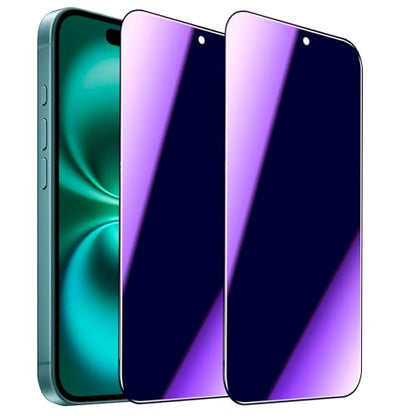 2 Pack Compatible with iPhone 15/iPhone 16 Privacy Screen Protector, Anti-Spy Anti-Blue Light Eye Protection Tempered Glass Film, Scratch Resistant, Full Coverage, Case Friendly - size: for iPhone 15/16