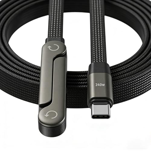 240W USB C to USB C Fast Cable with Invisible Phone Stand, 90° Flat Cord - size: 1Pcs ( C to C )