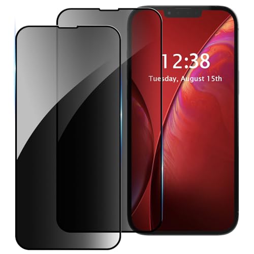 AKABEILA [2 Pack Privacy Screen Protector Compatible with iPhone 15 Privacy Glass Full Coverage Anti Spy Tempered Glass Protective Film Anti-scratch Black&2 - color: Black&2, size: iPhone 15