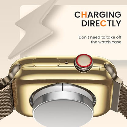 [2 Pack] Bumper Case for Apple Watch Series 11/10 42mm, Gold - color: Gold+Gold, size: 42 mm Series 11/10