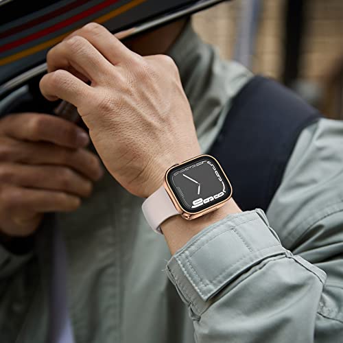 2-Pack Waterproof Case for 41mm Apple Watch Series 9/8/7 - color: Black/Rose Gold, size: 41mm (Series 9/8/7)