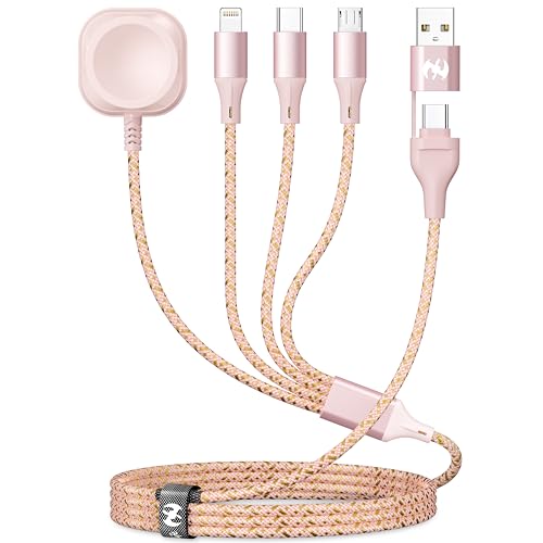 Multi Charging Cable for Apple Watch Charger 4ft, 4 in 1 Charging Cable