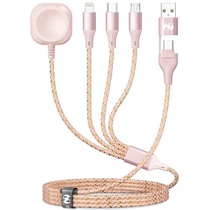 Multi Charging Cable for Apple Watch Charger 4ft, 4 in 1 Charging Cable
