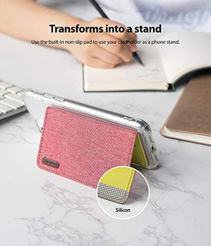 Ringke Flip Card Holder ID Adhesive 3M Premium Stick Fashion Multi-Card Slot Wallet Case Credit Card Cash Pouch Attachment Compatible with Most Smartphones, Android and More - Red - color: 1-Magnetic Red