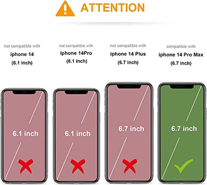 KIHUWEY for iPhone 14 Pro Max Wallet Case Card Holder Kickstand, Gray | Credit Card Slots, PU Leather, Magnetic Clasp, Flip Heavy Duty Protection Cover for Men and Women - color: Gray
