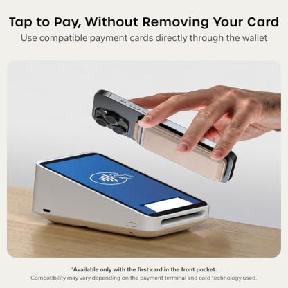 Satechi MagSafe Wallet Stand, Card Holder, NFC Pass-Through - color: Taupe