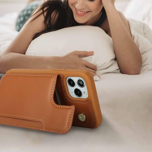 iCoverCase Compatible with iPhone 11 Pro Phone Case with Card Holder, Wallet Case for Women Men RFID Blocking PU Leather Protective Case 5.8 Inch (Light Brown) - color: Light Brown