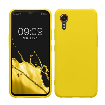 kwmobile Case Compatible with Samsung Galaxy Xcover7 Case - Soft Slim Protective TPU Silicone Cover - Radiant Yellow - color: Radiant Yellow