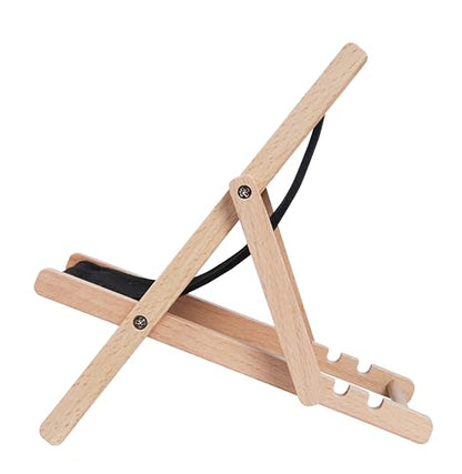 Foldable Wooden Cell Phone Stand, Phone Holder for Desk - color: Black