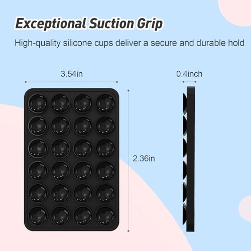 Magnetic Suction Phone Mount for MagSafe Case,Silicone Sticky (Black) - color: Black
