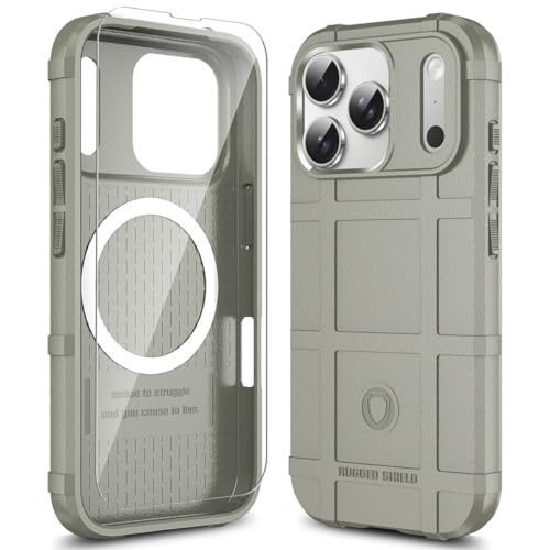 Rugged Shield Compatible with MagSafe Case for iPhone 17 Pro (6.3"), 8ft Military Drop Proof, Wear Resistant Tactical Cover, Light Clay - color: Light Clay-M, size: iPhone 17 Pro