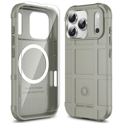 Rugged Shield Compatible with MagSafe Case for iPhone 17 Pro (6.3"), 8ft Military Drop Proof, Wear Resistant Tactical Cover, Light Clay - color: Light Clay-M, size: iPhone 17 Pro