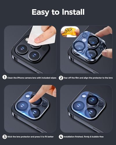 [3 Pack Camera Lens Protector For iPhone,9H Tempered Glass,Anti-Scratch,Case Friendly,Night Circle,No-Bubble HD Clarity,Full Cover (iPhone 16 Pro/16 Pro Max) - size: iPhone 16 Pro/16 Pro Max