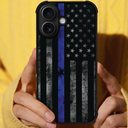 DJSOK Case for iPhone 17,Compatible with MagSafe,Anti-Scratch Shockproof Case,American Police Flag - color: American police flag, size: IPhone 17