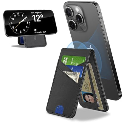 for Magsafe Wallet Stand Tracker (iOS Only) Magnetic Card Holder Finder - color: Black Find My
