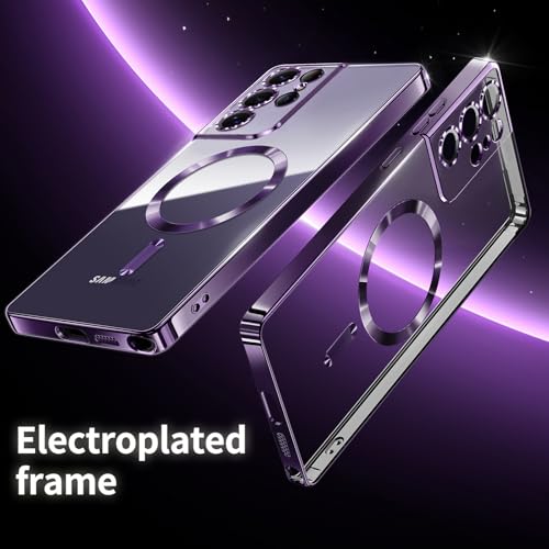 Hurgoer for Samsung Galaxy S21 Ultra Case.Soft TPU Electroplated Frame Cover with Clear Back.Drop Tested Protective Full Body Case.Thin Light Slim【Not Magsafe】 (Deep Purple, S21 Ultra) - color: Deep Purple, size: S21 Ultra