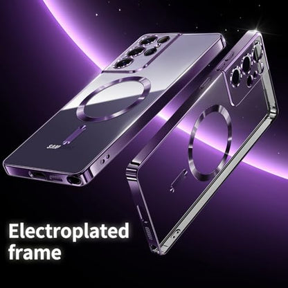 Hurgoer for Samsung Galaxy S21 Ultra Case.Soft TPU Electroplated Frame Cover with Clear Back.Drop Tested Protective Full Body Case.Thin Light Slim【Not Magsafe】 (Deep Purple, S21 Ultra) - color: Deep Purple, size: S21 Ultra