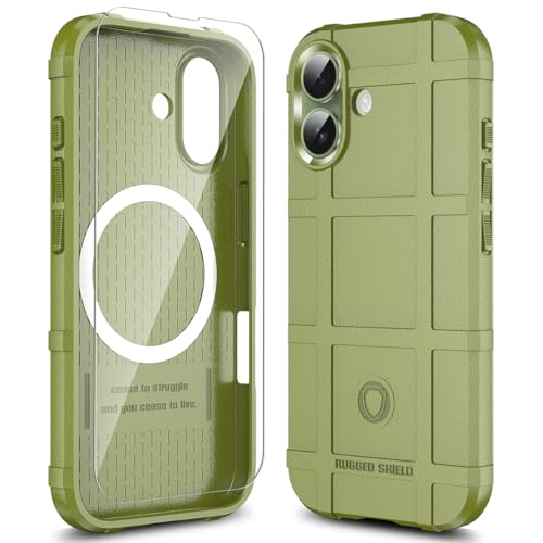 Rugged Shield Case for iPhone 17 (6.3") Compatible with MagSafe, 8ft Military Drop Proof, Wear Resistant Tactical Cover, Army Green - color: Army Green-M, size: iPhone 17