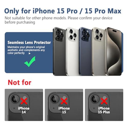 TENOC Camera Lens Protector for iPhone 14 Pro & 14 Pro Max, Silver Glitter - size: iPhone 15 Pro/15 Pro Max