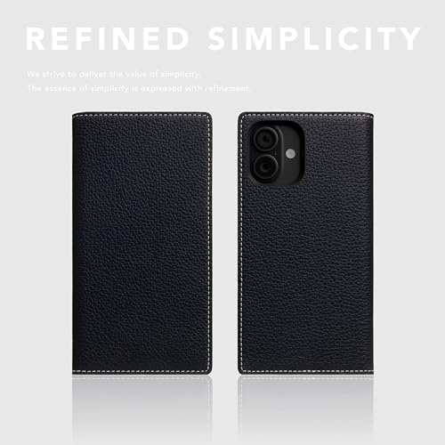SLG D8 Full Grain Leather Wallet Case for iPhone 16 - [2-in-1] Handcrafted Detachable Diary Style with Magnetic MagSafe Back Cover, Gift Box Included (Black Blue) - color: [D8 Full Grain] Black Blue, size: iPhone 16