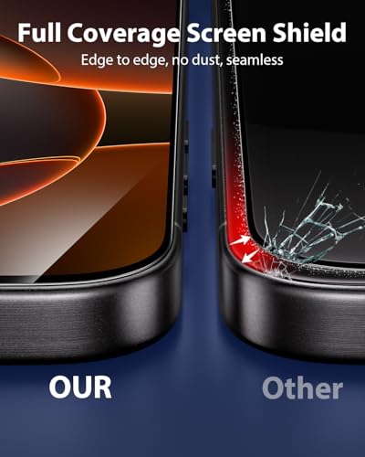Mkeke for iPhone 16 Pro Screen Protector 3 Pack 9H+ Hardness | [Military-Grade Drop Protection] [Sensitive Touch] [Easy Installation] [HD Clear] Full Edge Coverage Tempered Glass - size: iPhone 16 Pro 6.3 Inch