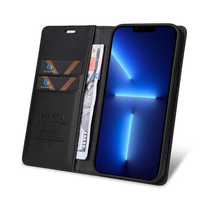 Caseurban Compatible with iPhone 13 Pro Max Wallet Case PU Leather Flip Folio Case with Card Holder Magnetic Closure Shockproof Protective Phone Cover Black - color: Black, size: iPhone 13 Pro Max