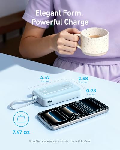 Anker Power Bank,10,000mAh 30W with USB-C Travel Essential Portable Charger - color: Blue, size: 10000 MAh