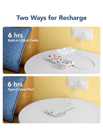 VRURC Portable Charger, Built-in Cables Power Bank 10000mAh - color: White