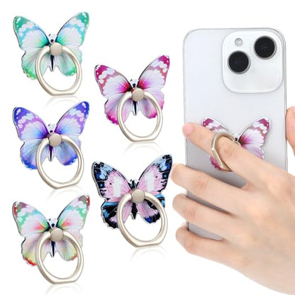 Ouligay 5PCS Butterfly Phone Ring Holder Cute Cell Phone Ring Grip