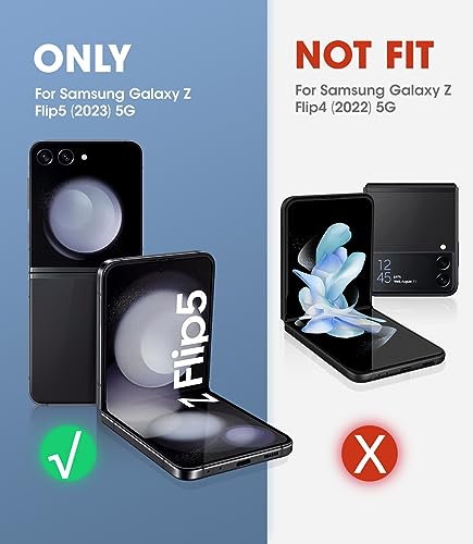 SUPCASE for Samsung Galaxy Z Flip5 5G Case with Kicktand, Black | Detachable Belt-Clip, Hinge Protection, Front Screen Protector, Full Body Military-Grade Phone Cover, Unicorn Beetle Pro