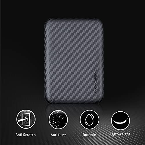 MONOCARBON MagSafe-Battery-Pack-Case, Carbon-Fiber-Battery-Case for iPhone 15 Pro Max, Portable MagSafe Charger Case for iPhone 14, 13, 12 Series, Matte Purple. Matte Finish.